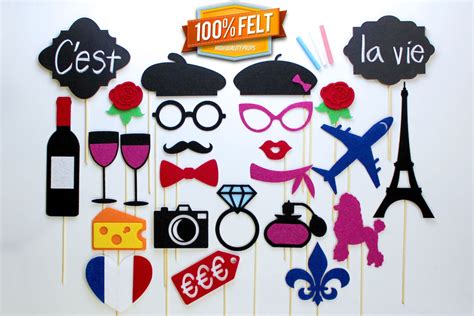 french photo booth props  piece package  french