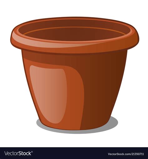 flower pot brown color isolated   white vector image