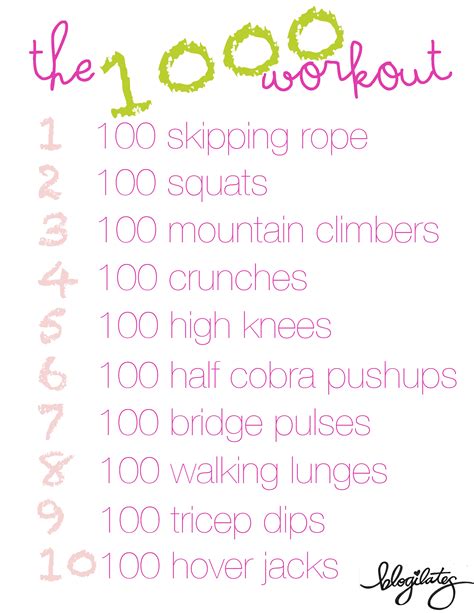The 1000 Workout Blogilates