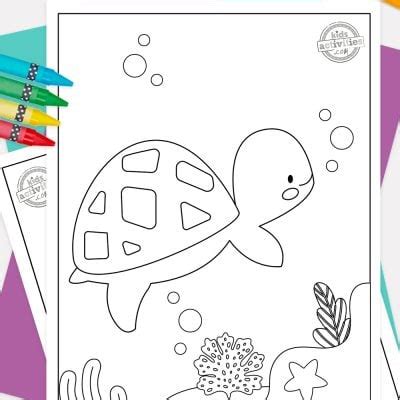 cute turtle coloring pages sea turtle land turtles kids activities