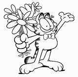 Garfield Coloring Pages Holding Kids Flower Bouquet Colouring Netart Color Cartoon Sheets Beautiful Birthday Choose Valentine Print Christmas Characters источник sketch template