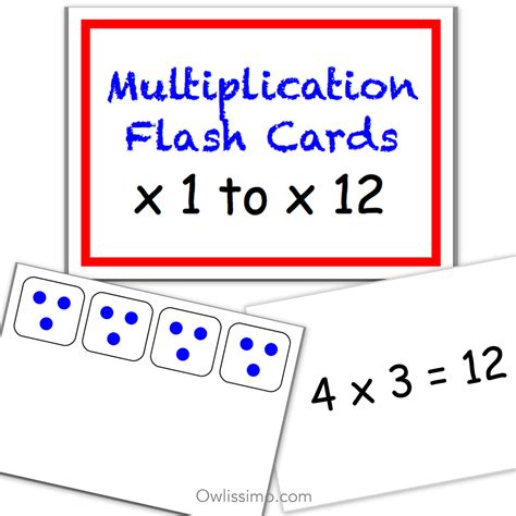 multiplication table flash cards printable