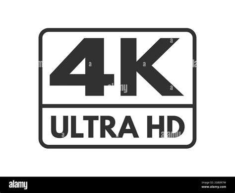 4k Ultra Hd Label Icon On White Background Black And White Uhd Symbol