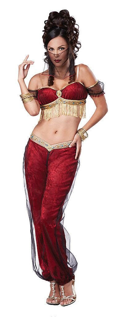 dreamy genie princess jasmine belly dancer egyptian queen adult costume ebay