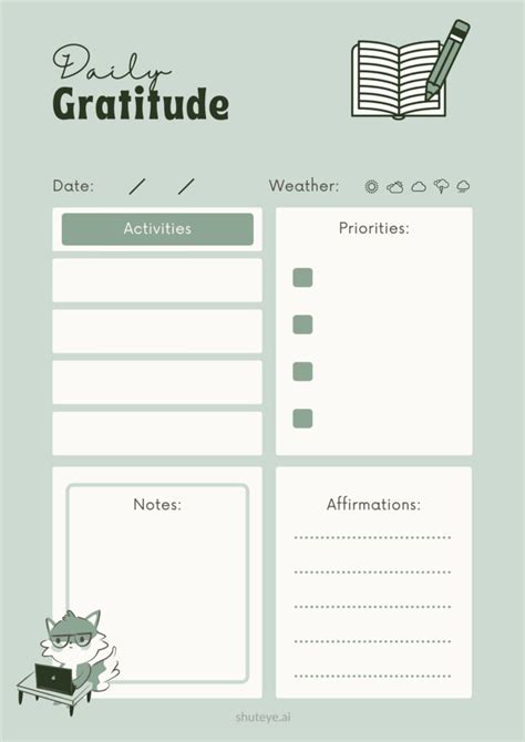 fantastic gratitude journal prompts  template   shuteye