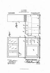 Kitchen Patents Cabinet Drawing sketch template