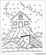 Rock House Coloring Built Clipart His Pages Color Bible Matthew Sand Sunday School Cycle Climbing Print Online Getcolorings Clipground Printable sketch template