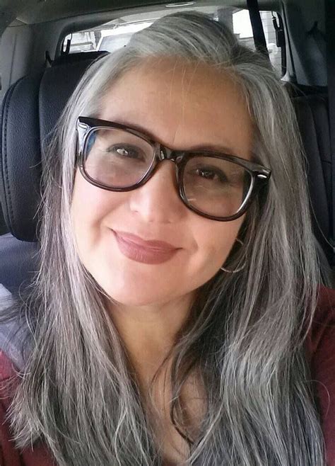60 Hairstyles For Women Over 50 With Glasses Silver Grey Hair Long