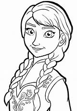 Anna Coloring Frozen Pages Disney Princess Color sketch template