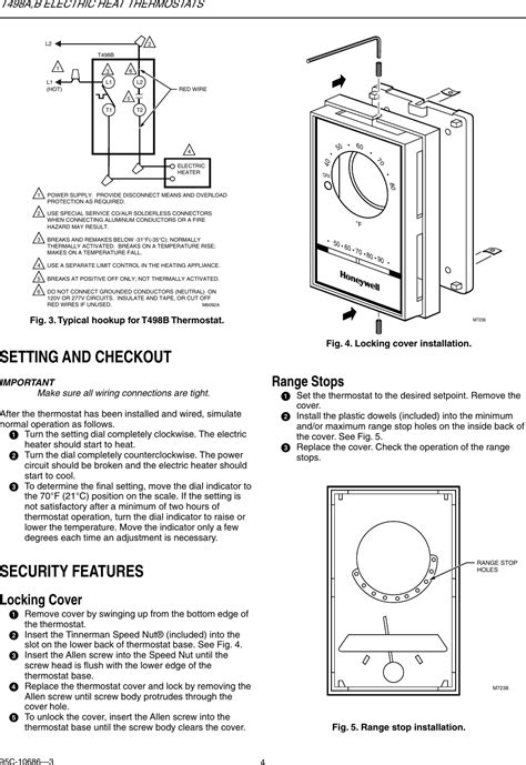 honeywell ta users manual   tab electric heat thermostats