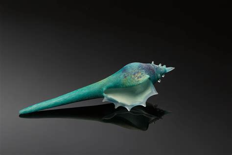 Deep Azure Sea Shells By Demetra Theofanous Art Glass Sculpture In
