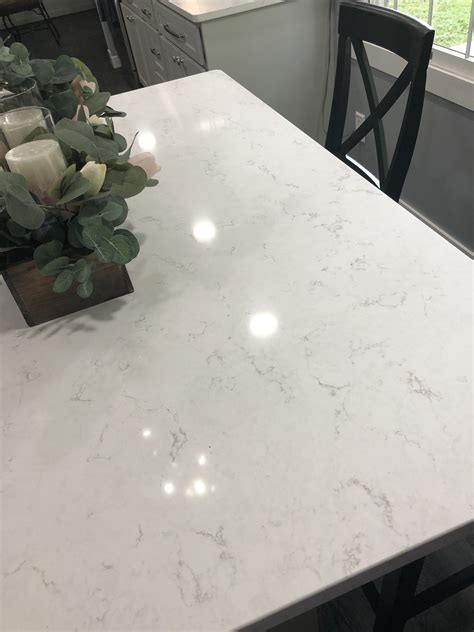 lg viatera forte quartz white  gray veining dining table table