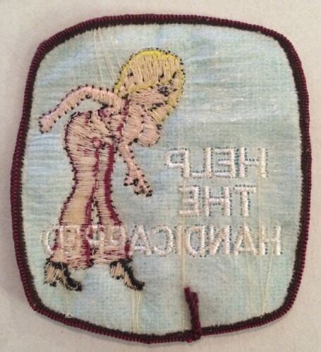 vintage patch help the handicapped funny rat hot rod big boobs tits 70s