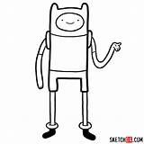 Adventure Time Finn Draw Human Step Drawing Easy Characters Sketchok Cartoon sketch template