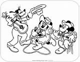 Mickey Coloring Minnie Pages Mouse Goofy Friends Disneyclips Performing sketch template