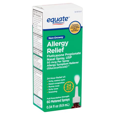 equate fluticasone  drowsy allergy relief nasal spray usp  mcg
