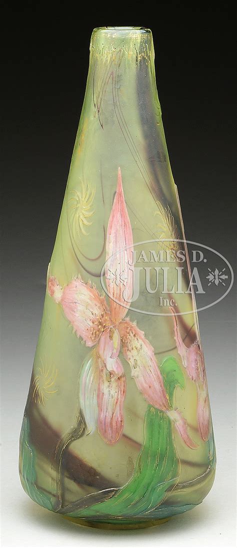Sold Price Burgun And Schverer Floral Cameo Glass Vase November 3