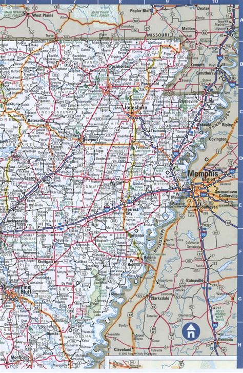 map  arkansas state arfree highway road map ar  cities towns