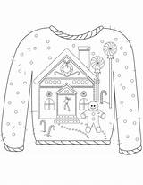 Sweater Colorare Gingerbread Disegni Colouring Weihnachten Maglioni Natalizi Winterzeit Ausmalbilder Natale Jumpers Tacky Ragstock sketch template