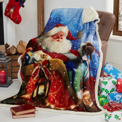 father christmas fleece blanket throw tonys textiles