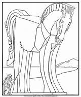 Horse Trojan Coloring Color Wooden Homer Iliad Great Hollow Hiding Legendary Tales Legend Greek War Place Description Gutenberg sketch template