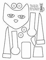 Pete Cat Coloring Cut Paste Buttons Groovy Four His Printable Activities Printables Worksheets Crafts Book Clipart Eyes Pages Craft Preschool sketch template