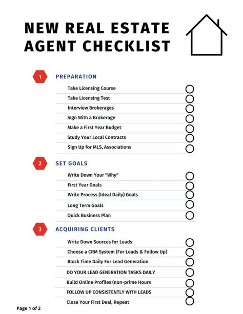 real estate agent checklist