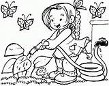 Coloring Kids Pages Helping Clipart Watering Each Other Spring Plant Library sketch template