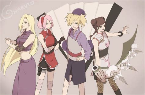 Awesome Kunoichis Sakura Ino Temari Tenten Kunoichi Naruto Naruto