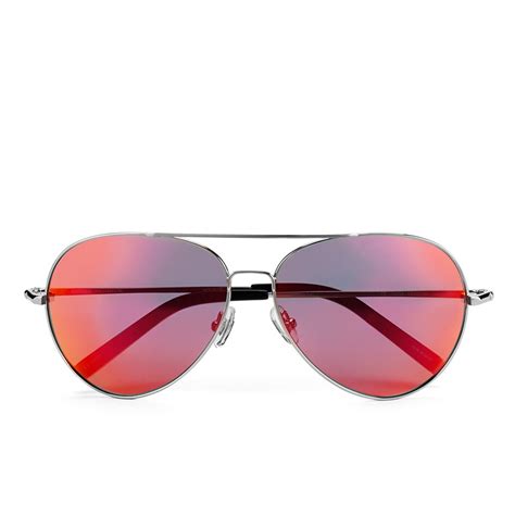 Aviator Sunglasses Red Lenses