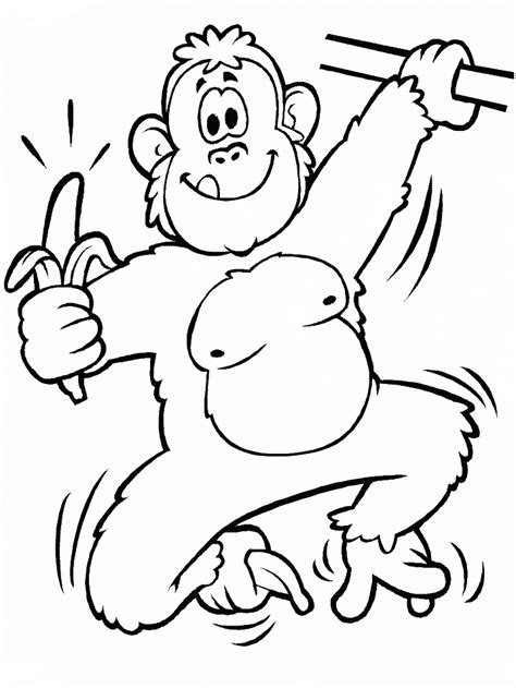 monkey coloring page animals town animals color sheet monkey