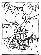 Verjaardag Kleurplaten Kleurplaat Cadeautjes Opa Jarig Juf Cadeau Oma Slingers Volwassenen Coloring Leuke Tekeningen Vader Uitprinten Balonnen Tekening Feest Handborduurpatronen sketch template