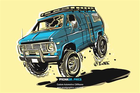 Van Man Hotrod Cartoon Pronk Graphics Take Creative Action