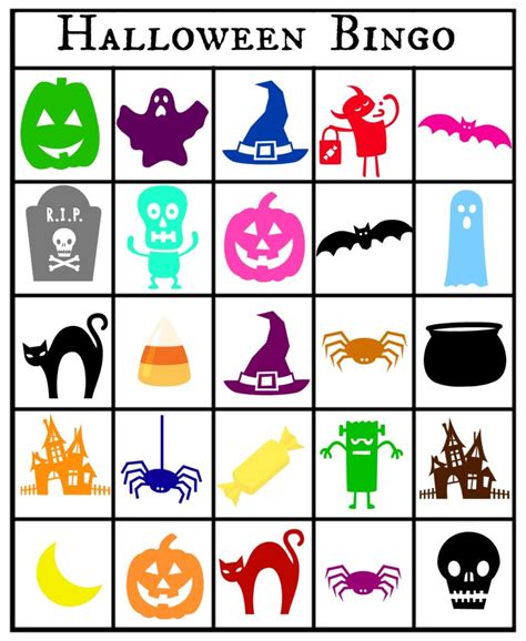 printable halloween themed bingo cards