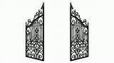 Gate Gates Open Clipart Cemetery Garden Entrance Iron Cliparts Door Graveyard Clip Drawing Opening Wrought Animated Gif Library Clipground Closed sketch template