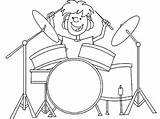 Drum Instrumentos Musicais Talent Getcolorings Tocando Bateria Menino Pokoloruj Kidsplaycolor sketch template