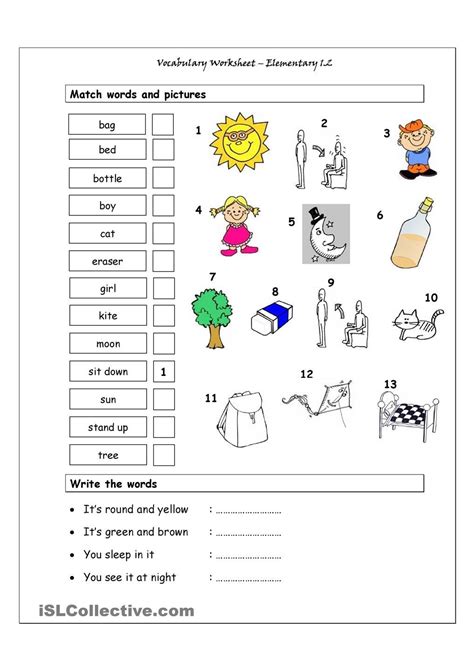 printable elementary worksheets