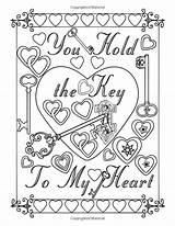 Coloring Pages Book Adult Quotes Valentine Word Printable Color Sheets Heart Key Hold Adults Colouring Printables Print Amazon Mandala Wisdom sketch template