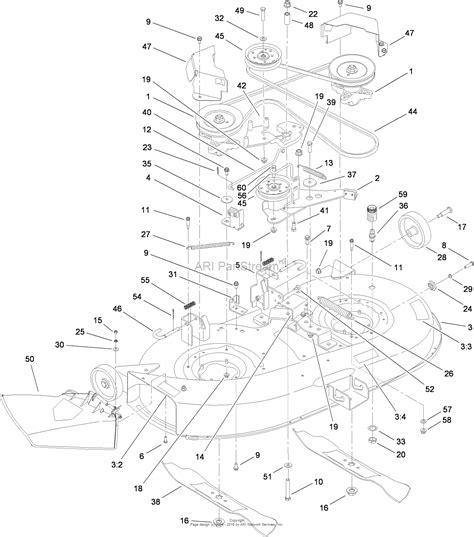 toro bxrg lx lawn tractor  sn ch parts diagram  deck assembly
