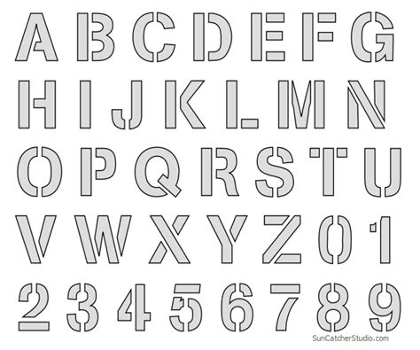 letter stencils printable alphabet font templates patterns diy
