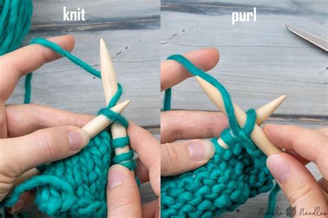 knit  purl  difference   basic stitches diagram