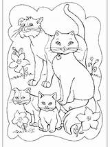 Family Coloring Pages Cat Cats Color Printable Getcolorings Animal sketch template