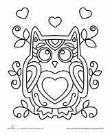 Coloring Pages Owl Valentines Valentine Kids Printable Sheets Cute Worksheets Adults Worksheet Choose Board Crafts Kindergarten sketch template