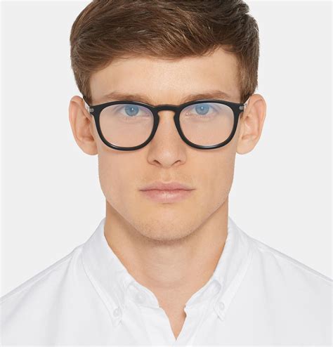 cartier square frame acetate optical glasses in black for men lyst