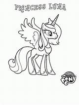 Coloring Pony Luna Little Print Princess Coloringhome sketch template