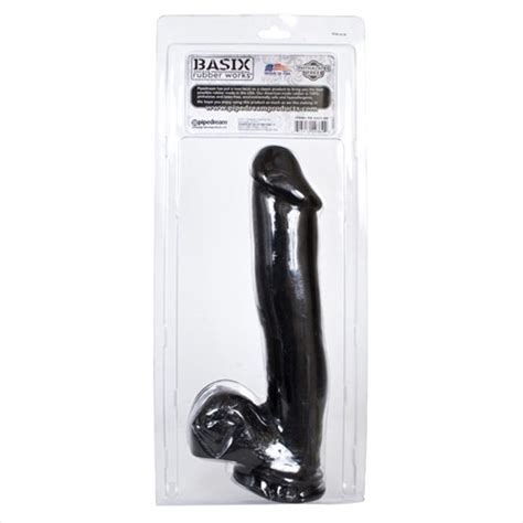 basix 12 dong w suction cup black sex toys at adult empire