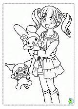 Coloring Melody Dinokids Pages Anime Book Sheets Sanrio Mymelody Close Tvheroes sketch template