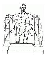 Coloring Lincoln Memorial Abraham American Drawings Monuments Monumentsusa sketch template