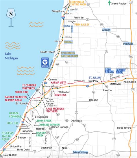 lake michigan shore wine trail updates website map michigan wine country