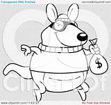 Robbing Kangaroo Bank Outlined Coloring Clipart Cartoon Vector Cory Thoman sketch template